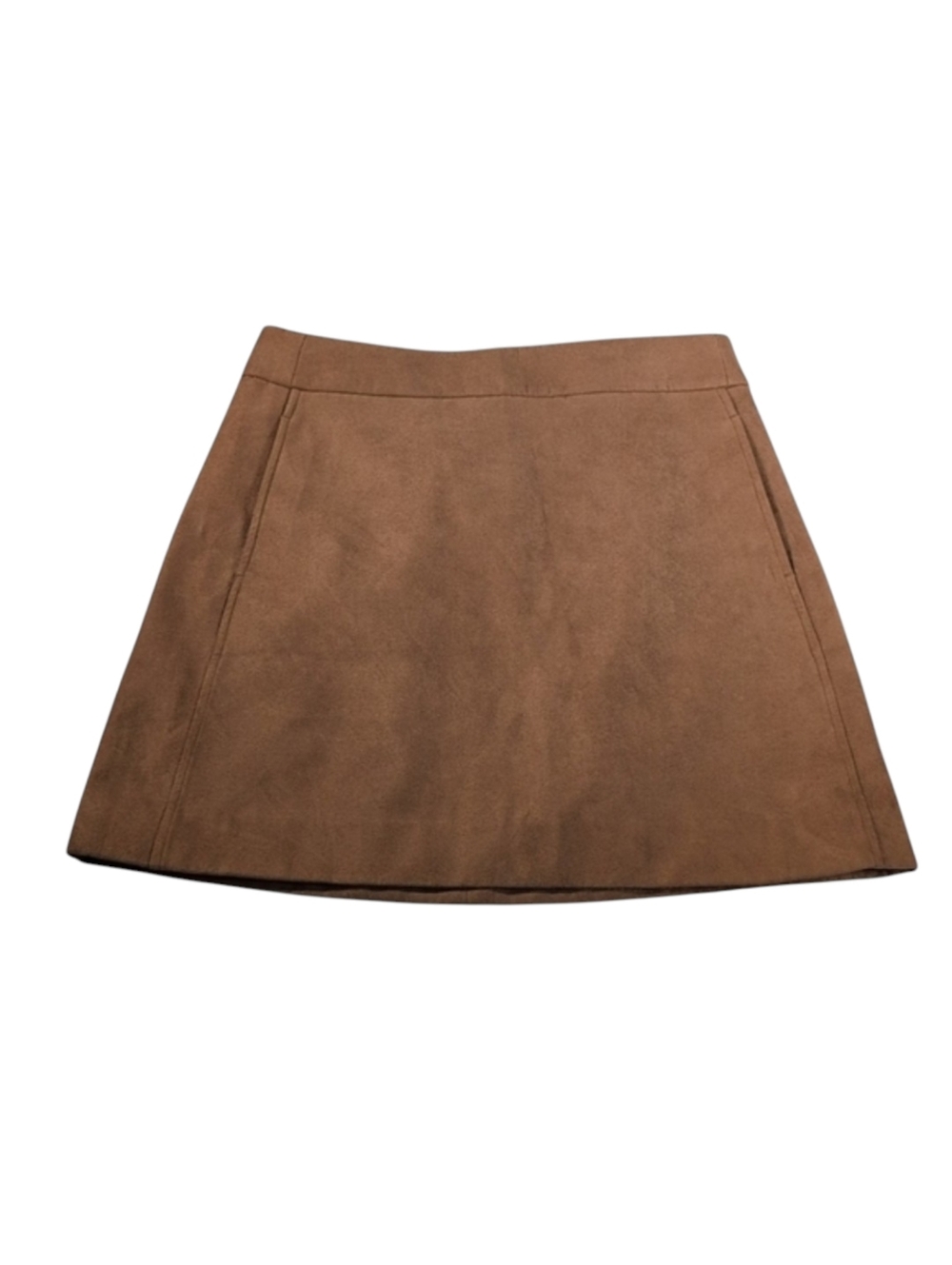 J. Crew Factory Tan Faux Suede Lined Skirt with Pockets Size 8